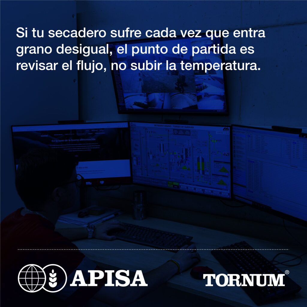 Sala de control de proceso de un secadero de grano